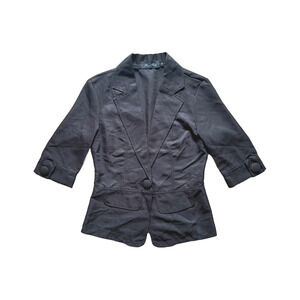 Womens Black Blazer Top S Office Siren Corporate Career Business Formal Work